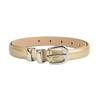 Elegant Womens Faux Leather Belt With Geometric Metal Buckle Trendy Versatile Accessory For Office And Outings
