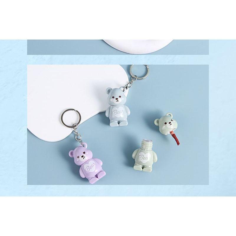 MANSLY - Cute Bear Keychain Feather Lip Mud - 4 Colors
