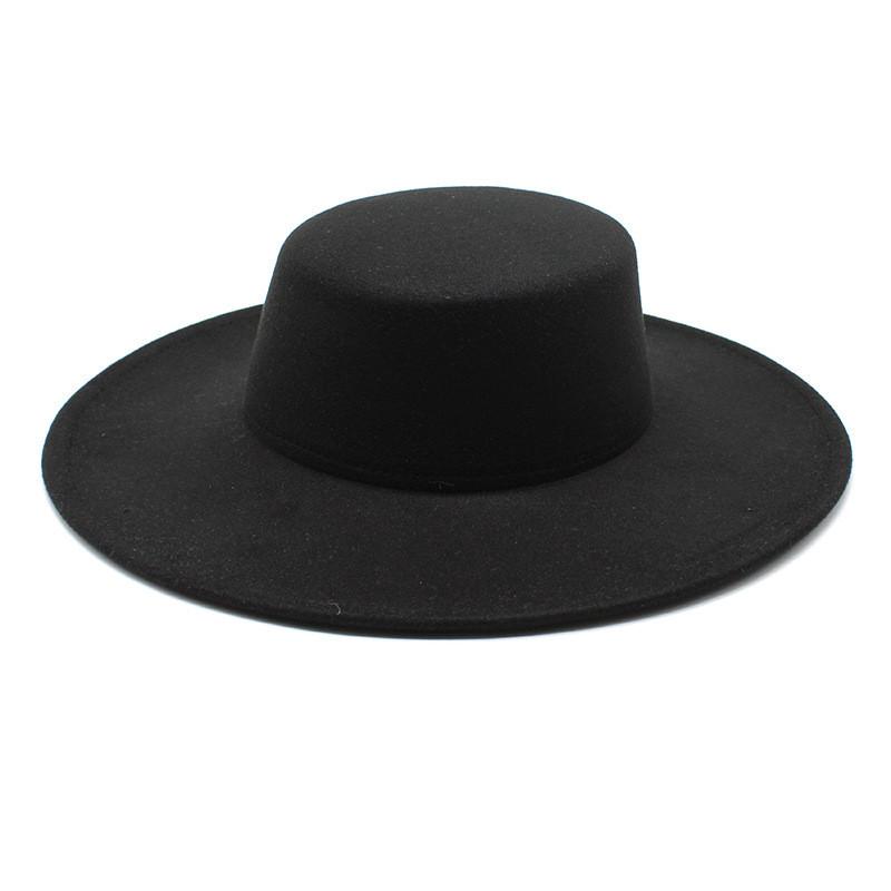 Wool Felt Top Hat With Wide Brim For Formal Events And Winter Wear