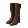 Leather 7cm Half Long Boots Bbg868br