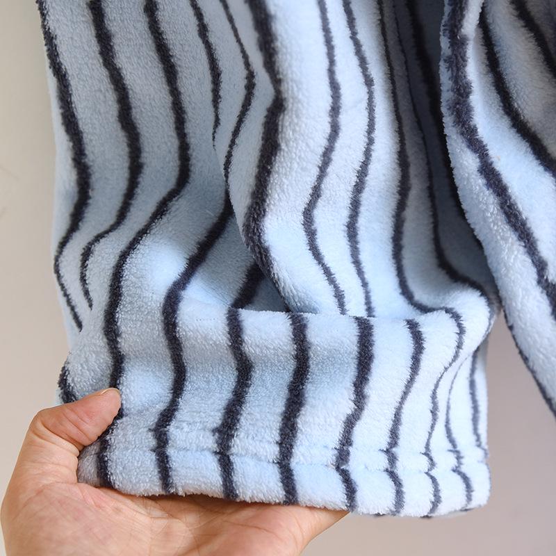 Damenbademantel aus Korallenfleece: Dicker, warmer, langer Nachthemd mit lockerer Hose für Herbst/Winter; Auch für die Frühlings-Outdoor-Bekleidung geeignet.