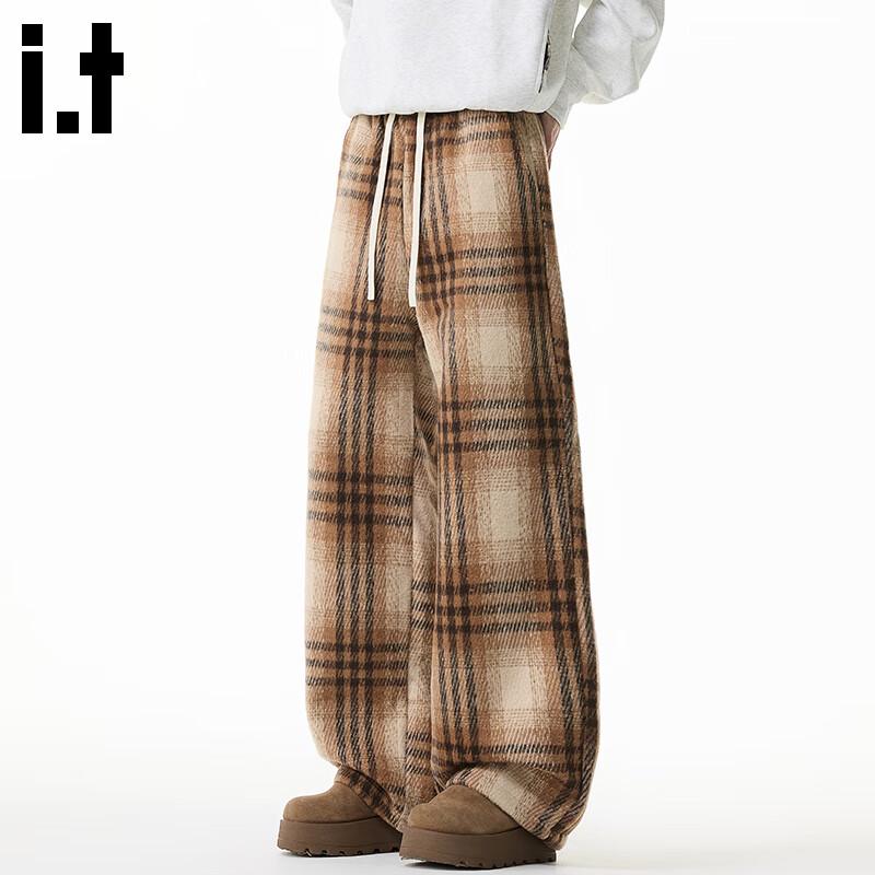 :CHOCOOLATEit Men's Fleece-Lined Loose Straight-Leg Sweatpants