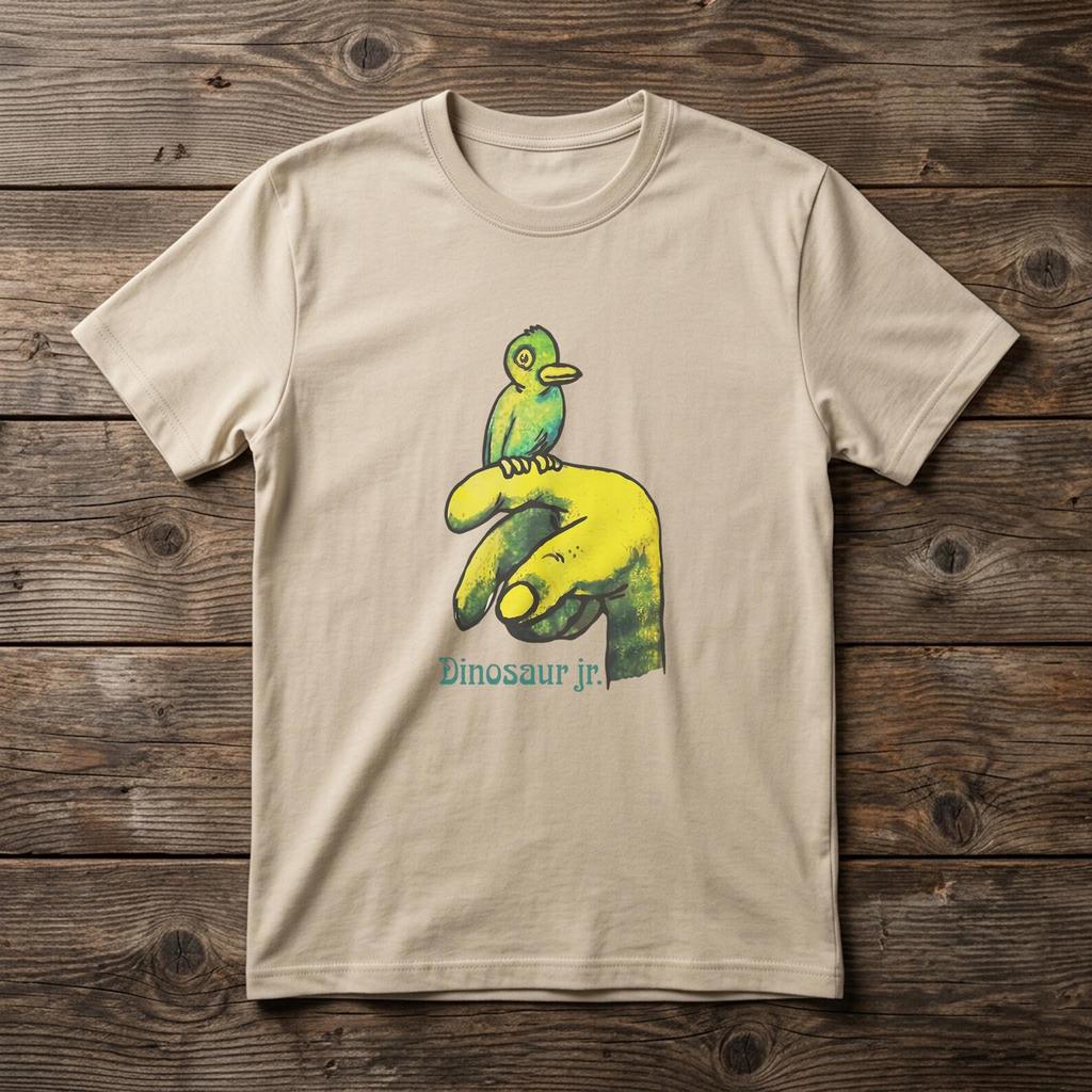 Dinosaur Jr. Zielony Ptak Koszulka | Koszulka Zespołu Indie Rockowego | Bawełniany Top Graficzny