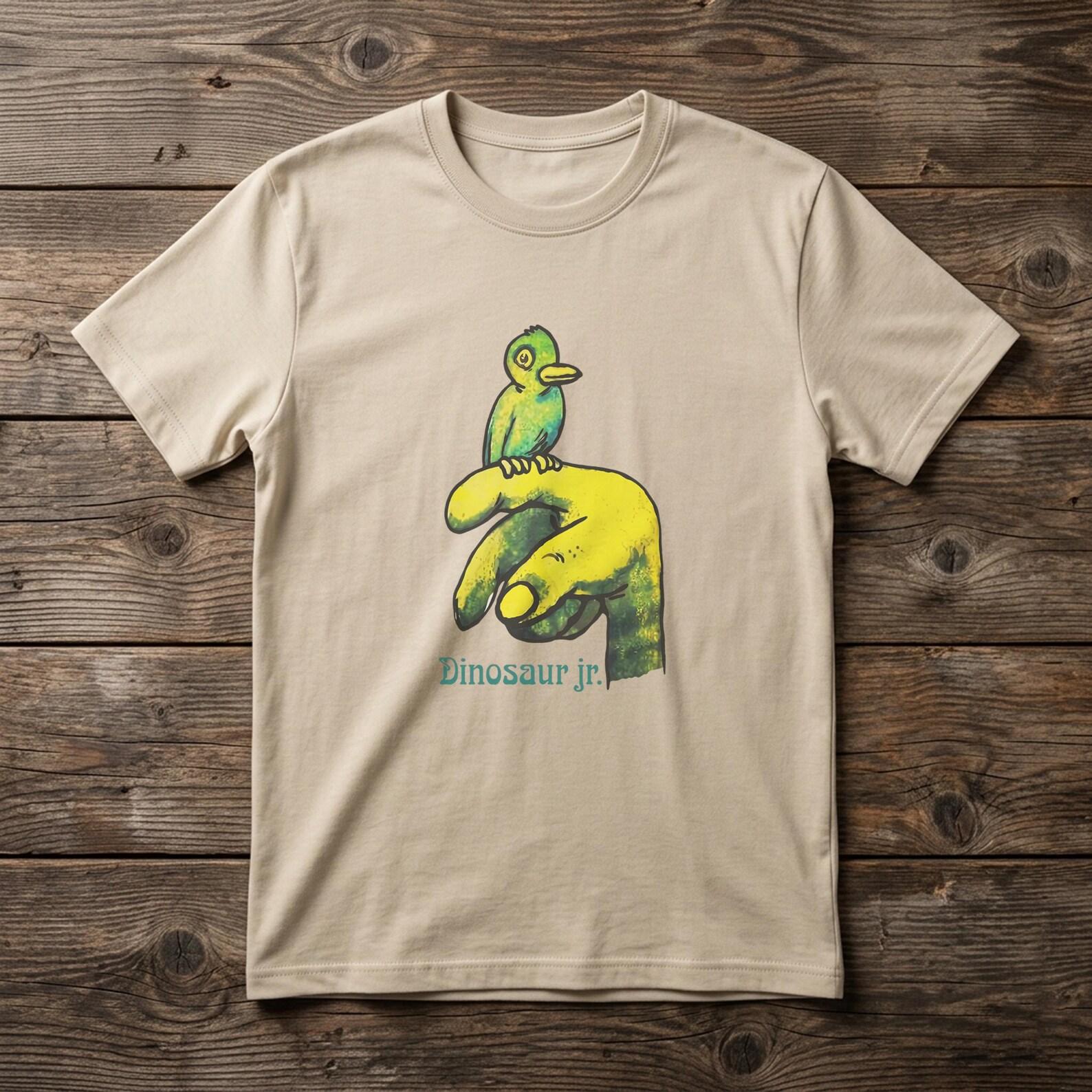 Dinosaur Jr. Green Bird T shirt | Indie Rock Band Tee | Cotton Graphic Top L
