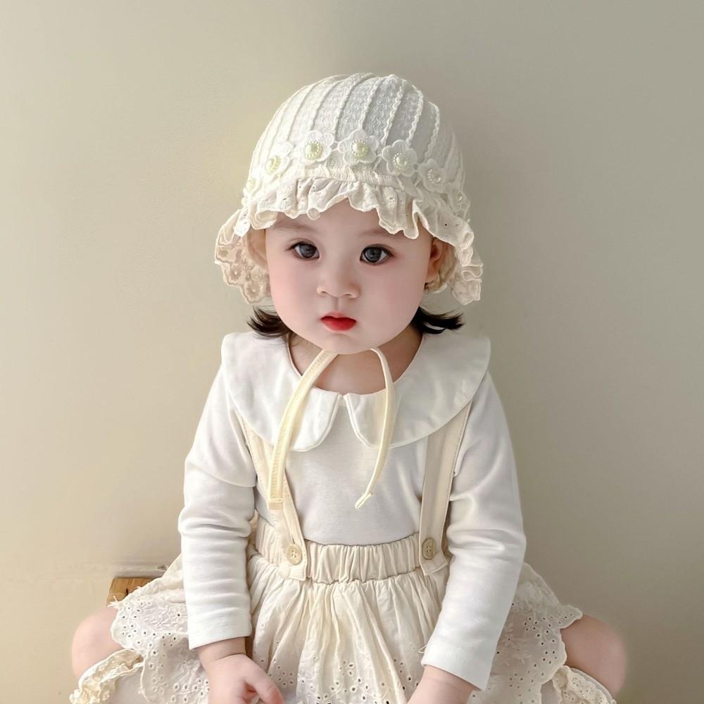 Breathable Cotton Ear Protection Fetal Cap Ruffle Baby Bonnet Bonnet 2-24Month Infant
