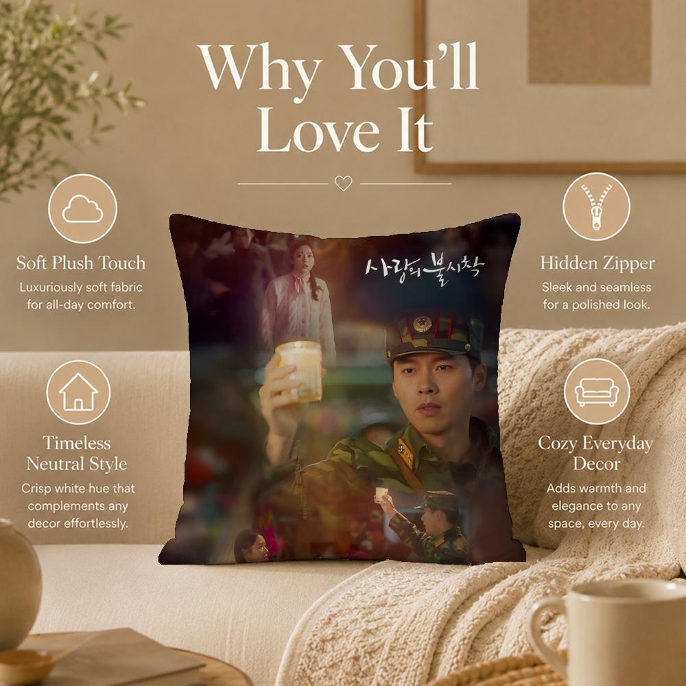 Drama C-Crash Landing on YouS Cushion Cover Double-Sided Printed Pillow Cover Hypoallergenic Dust-Mite Proof