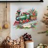 Removable Christmas Train Wreath Wall Sticker for Living Room, Bedroom, or Glass Cabinet (SD89)