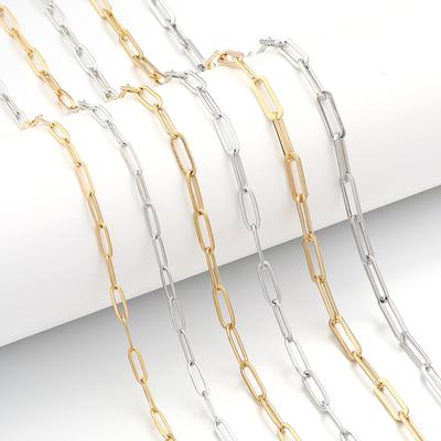 1 Meter Stainless Steel Paperclip Chain Gold Steel Color Link Chains For Jewelry Making DIY Handmade Necklace Bracelet Materials