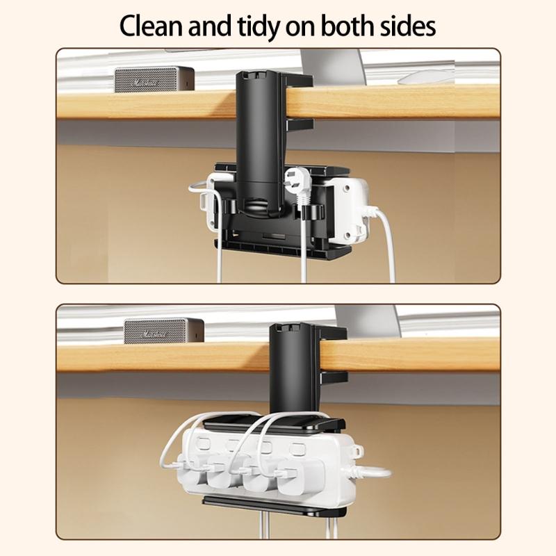 Kabel-Organizer mit Klebebefestigung unter dem Schreibtisch Sichere Befestigung für Steckdosenleisten Platzsparend Robustes PVC-Silikon-Design