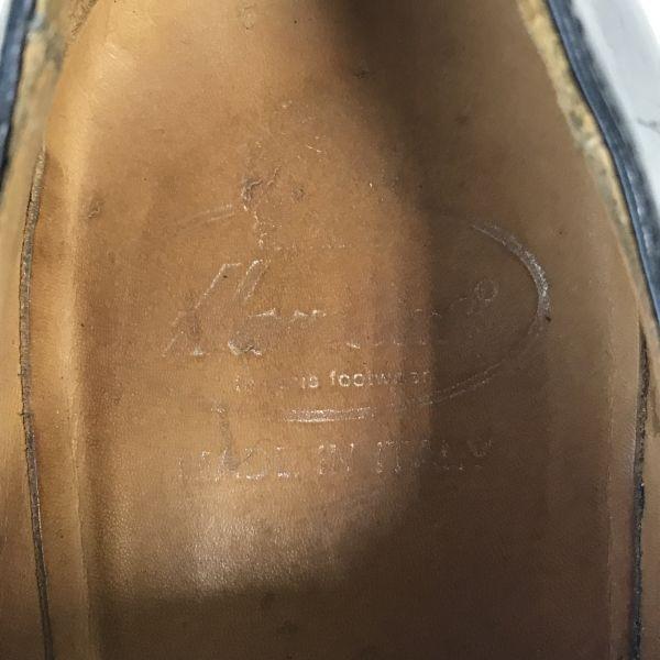 90s? Made In Italy Hawkins All Leather Heavy Leather Monk Strap U Tip Shoes Size 39 24.5 Black Dress Shoes(USED)