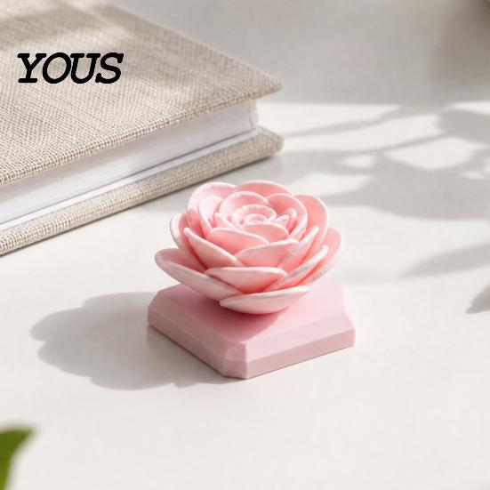 Stable Base Rose Ornament Flower Ornament, Non-Slip Compact 3D Printed High-end Textured Figurine Durable PLA Creative Artwork, for Home