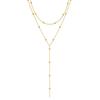 Versatile Geometric Multi-layer Tassel Necklace with Round Beads and Y-shaped Clavicle Chain