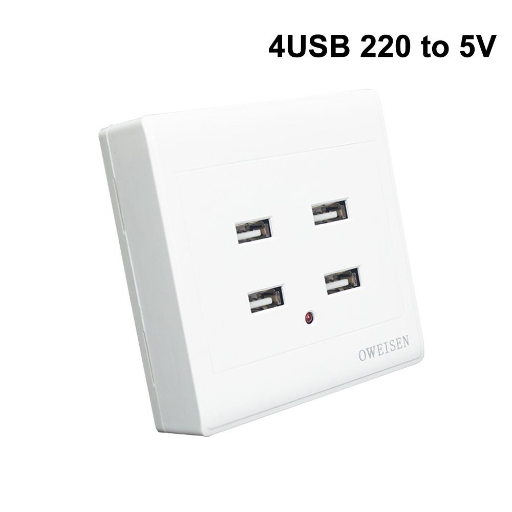 220V to 5V USB Wall Outlet Socket Tamper-Resistant Receptacles Plug Power Outlet with 2/4 USB Ports Electrical USB Socket