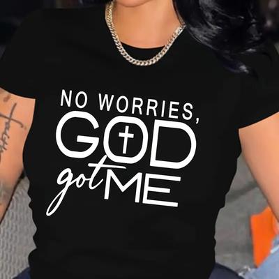 Women Summer T Shirt  Print God's Pattern Short Sleeve Tees Casual   Printed  Tops