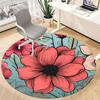 1pc Floral Pattern Office Round Area Rug,  Mat Suitable For Office, Under Office Chairs Bedroom Living Room Home Decor, Room Deco