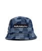 BLACKBLOND Vividi Defereration Patchwork Denim Bucket Hat (Blue)