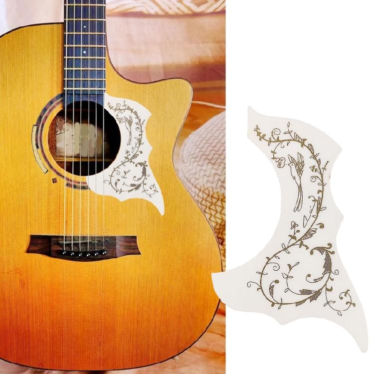 Akustikgitarren-Zubehör Weißes Blumiges PVC-Schlagbrett Langlebige Kleberückseite Oberflächenschutz GQ444A