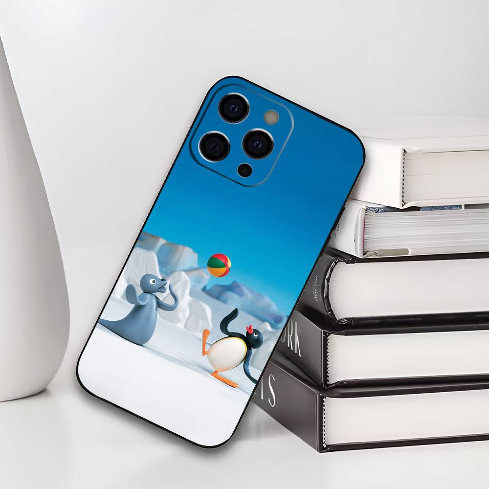 

P-Pingu Cute P-Penguin Phone Case For IPhone 17,16,15,14,13,12,11,Plus,Pro,Max,Plus,XS,soft case Black silicone iPhone14Plus