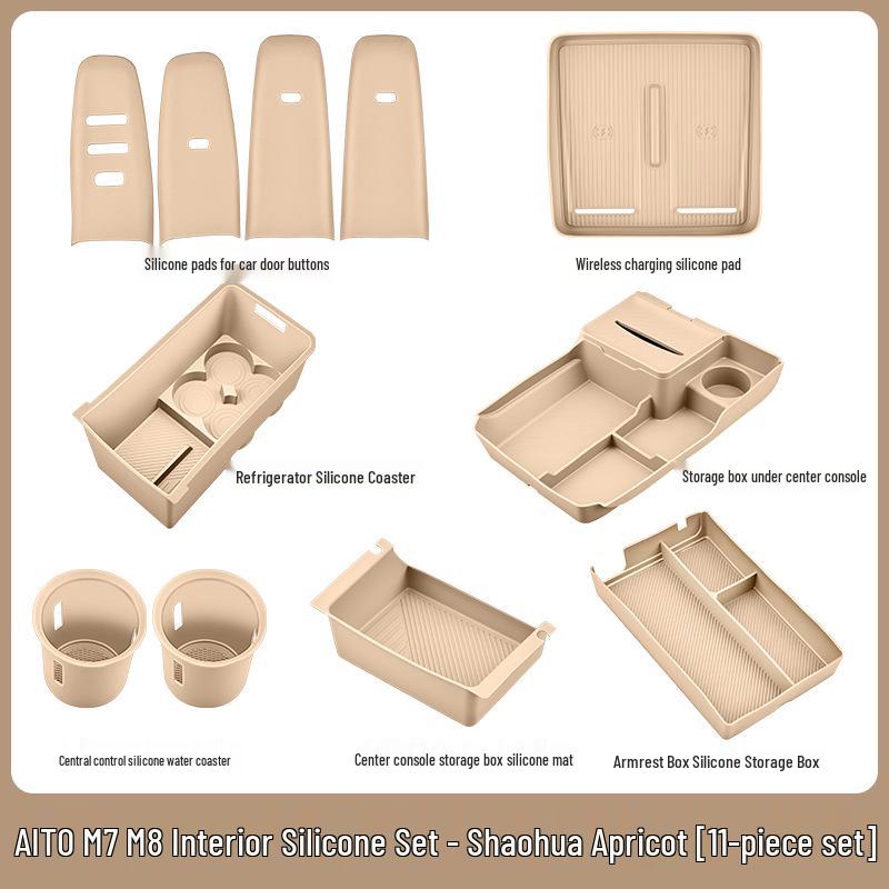 Fits 26 AITO M7/M8 Models: Central Control Wireless Charging Silicone Pad Upgrade Set