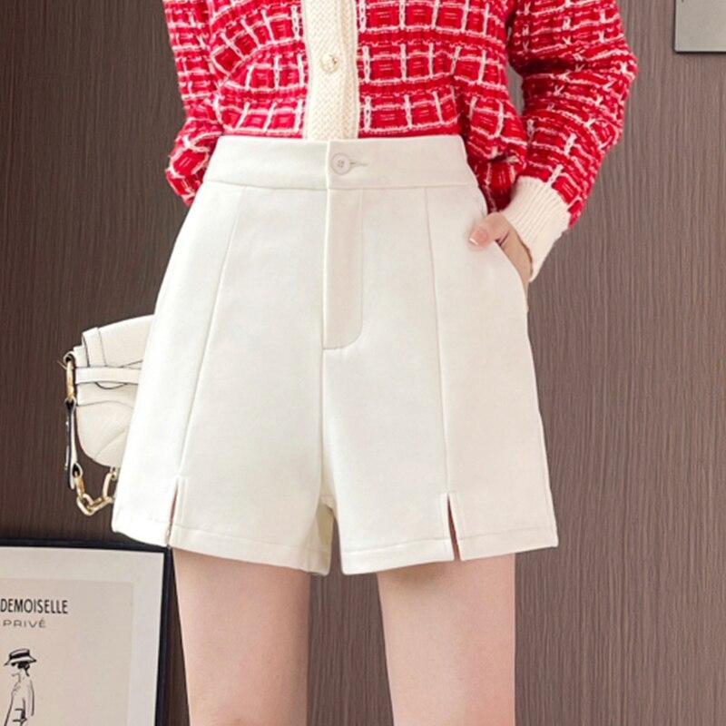 

Летние корейские тонкие шорты трапециевидной формы с высокой талией, женские уличные шорты в стиле Харадзюку, офисная женская одежда для отдыха, дизайн Sense, женская классика XXXXL белый