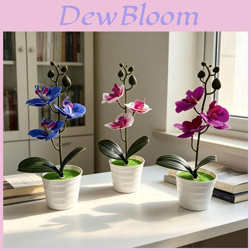 Butterfly Orchid Artificial Flower Vase For Home Garden Decor With Plastic Material For Indoor Outdoor Use