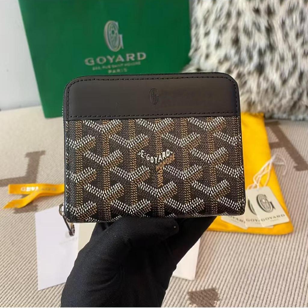 Goya Women's and Men's Houndstooth Zipper Wallet Card Holder with Multi-Card Slots & Coin Purse