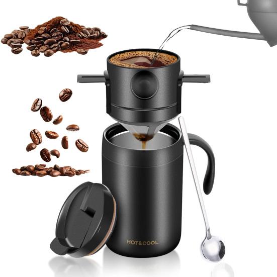 Foldable Portable Coffee Filter Coffee Maker Stainless Steel Drip Coffee Tea Holder Reusable Paperless Pour Over Coffee Dripper
