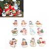 36PCS Xmas Snowmen Wood Ornaments Xmas Tree Hanging Decorations Crafts with Hemp Ropes for Winter Ho