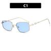 New Irregular Square Sunglasses for Men Women Fashion Small Metal Frame Sun Glasses Vintage Eyeglasses