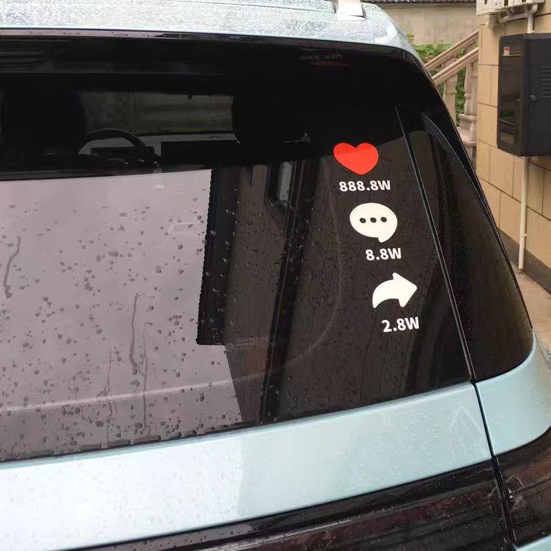 Creative Douyin Little Red Heart Car Rear Windshield Decorative Sticker
