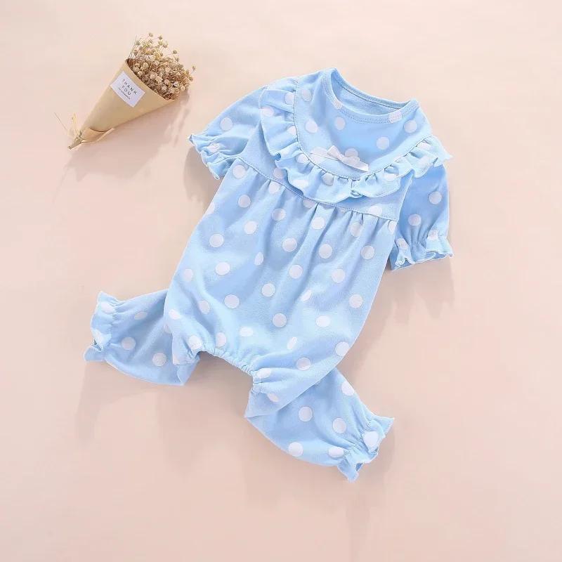 

Pet Dog Pajamas Cute Dots Cotton Dog Jumpsuit Pyjama Poodle Bichon Frise Schnauzer Clothing Pet Clothes Apparel Dropshipping M