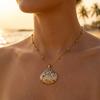 Yousheng Enamel Shell Pendant Necklace, Faux Pearl Shell Charm Necklace, Summer Beach Necklace, Seaside Vacation Jewelry for