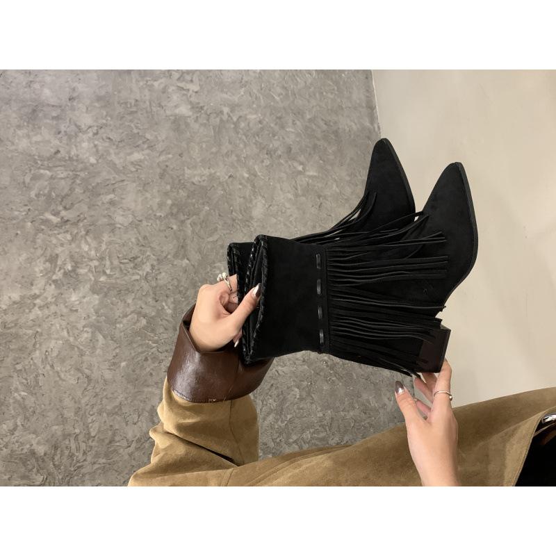 2025 new low boots fringed short boots