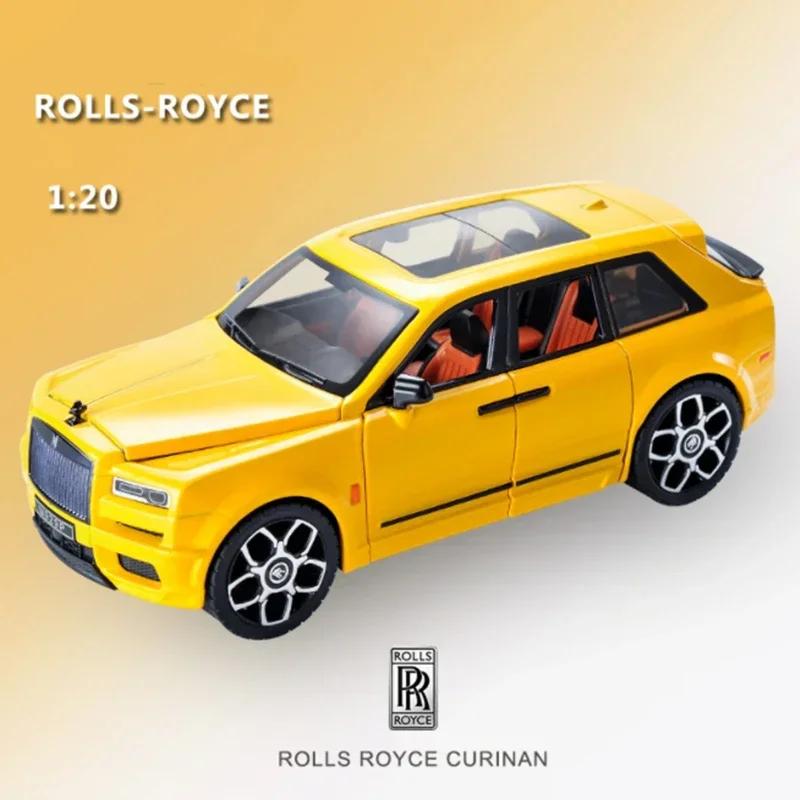 Grande taille 1:20 Rouleaux Alliage Rolls Royce Cullinan Luxy SUV Modèle de Voiture Métal Moulé sous Pression Jouet Modèle de Voiture Simulation Son Lumière Cadeaux pour Enfants