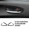 2Pcs Carbon Fiber Interior Door Handle Panel Cover Trim For Mazda RX-8 2004-2008