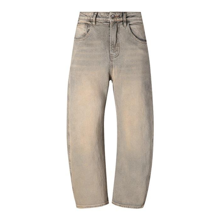 

Spring and Summer New American Retro Washing Scimitar Elastic Jeans Trousers 36