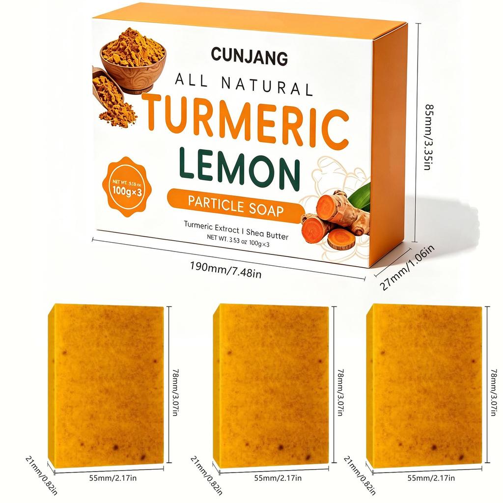 TK Style Handmade Cold Process Soap: Turmeric, Lemon, Kojic Acid, & Ginger for Bath & Face - European & American Market.