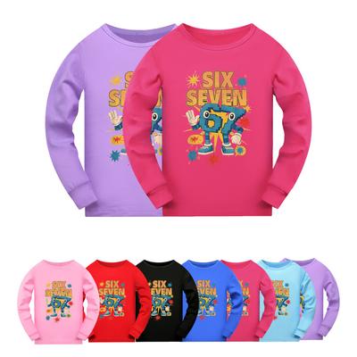 5262  Kids Boys Girls Steal a Brainrot 67 Six Seven Print Long Sleeves T-Shirt