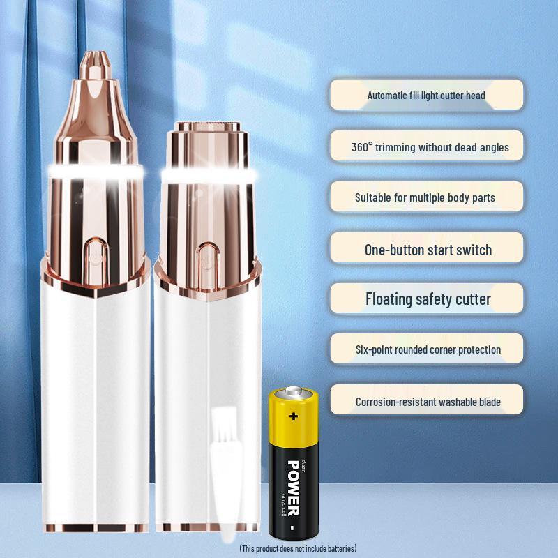 Women's 2-in-1 Electric Eyebrow & Bikini Razor, Portable Lipstick Shaver, Full Body Hair Remover