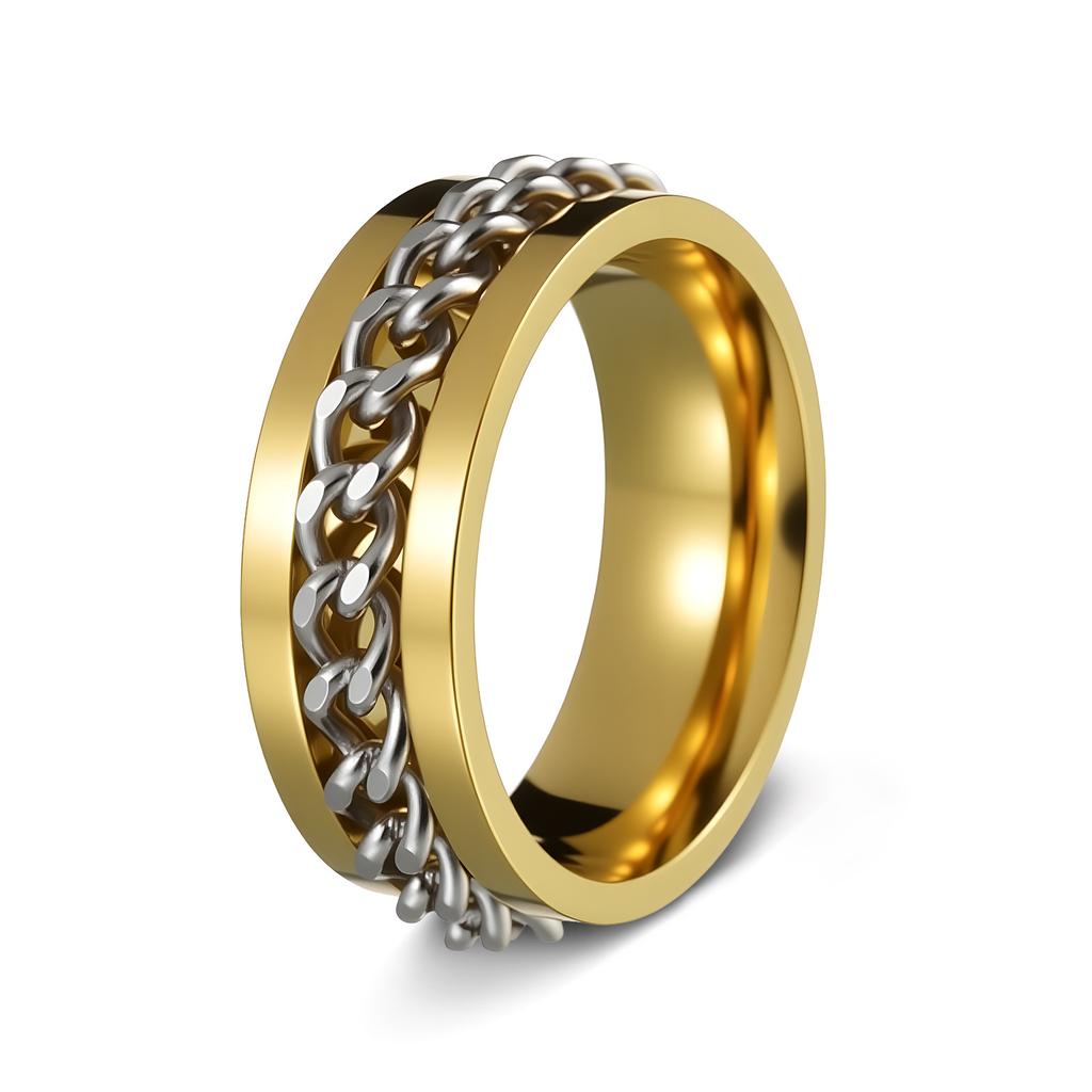 Men's Titanium Steel Spinning Ring Rotatable Stress Relief Jewelry Multifunctional Bottle Opener Ring