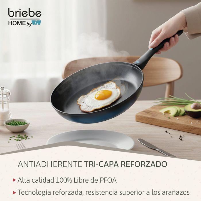 MARE Poêle Induction en Acier Forgé 28 cm, Antiadhésif sans PFOA, Tous Feux Briebe Mare Bleu