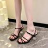 Unique  Strange Heel Sandals Women Sexy Cross Narrow Band Ankle Strap Patent Leather Open Toe Party Shoes Summer