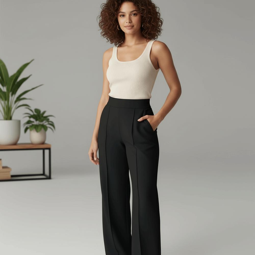 With Pockets Quick-Dry Joggers Loose High-Waist Leggings Leisure Straight Wide-Leg Pants Fitness