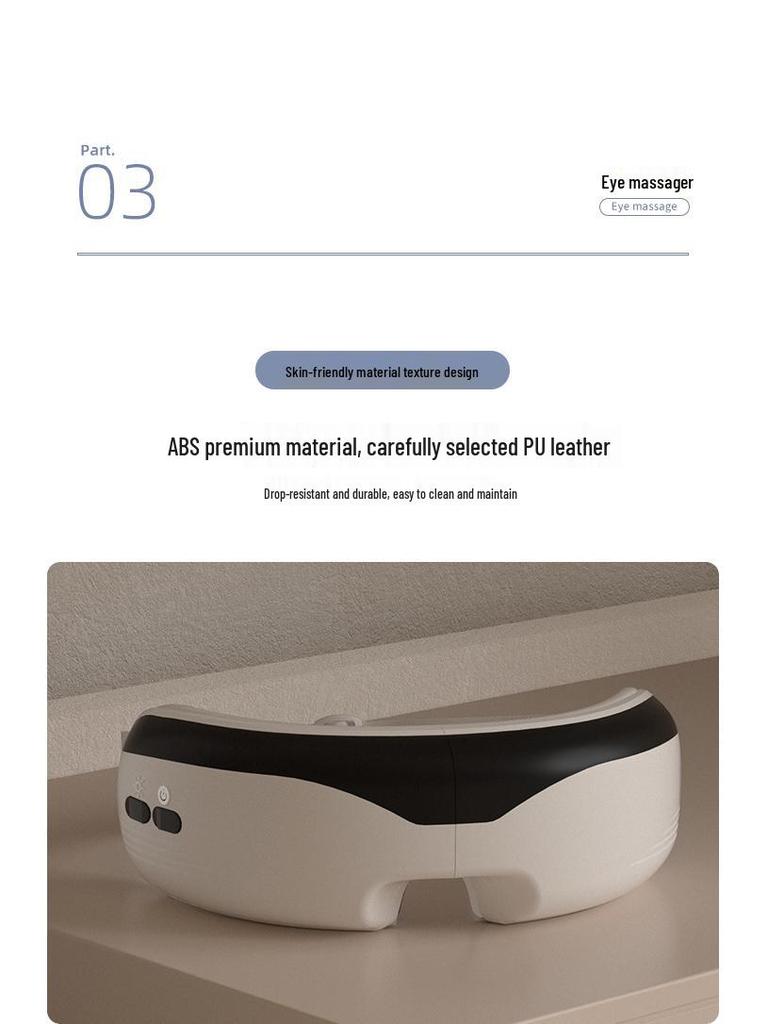 Rechargeable Eye Massager with Heat & Smart Massage for Eye Fatigue Relief