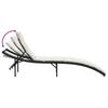 Sun Lounger with Cushion Black 55x199x50 Cm Poly Rattan