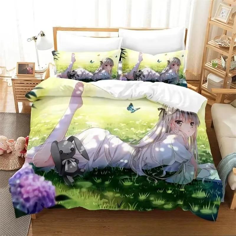 Anime Yosuga No Sora Bedding Set,Duvet Cover Comforter Bed Set Quilt Cover Pillowcase,King Queen Twin Size Boys Girls Adultse