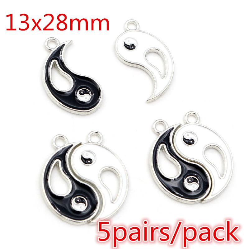 Fashion New Alloy Metal Drop Oil Two-Sided Kit Tai Chi Bagua Macroporous Charms