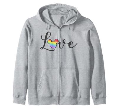 Disney Mickey Friends Rainbow Love C1 Zip Hoodie &