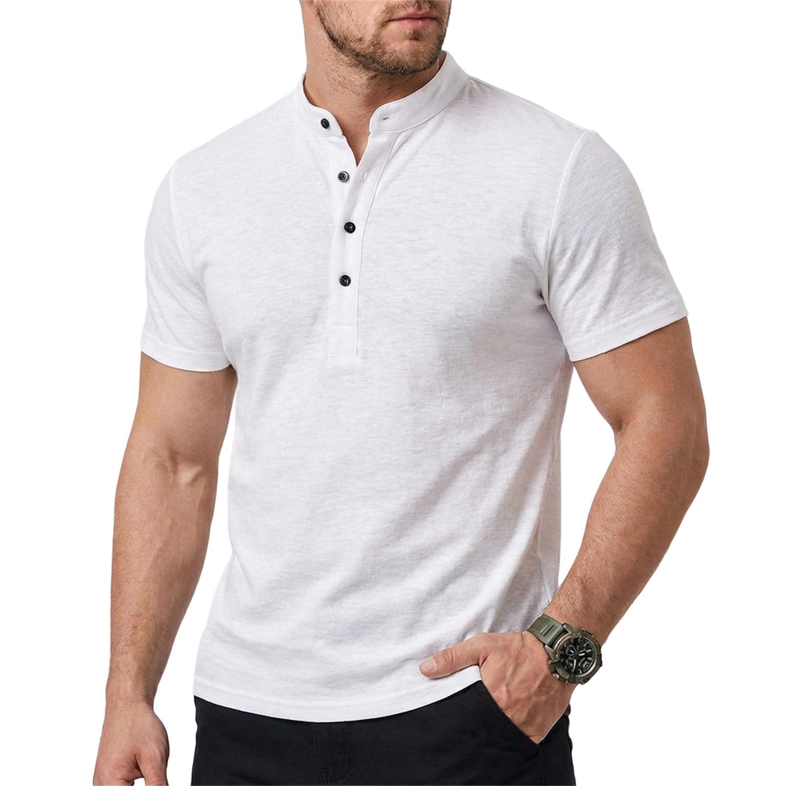 

Men s Relaxed-Fit Casual Button-Down Short-Sleeve Shirt XL білий