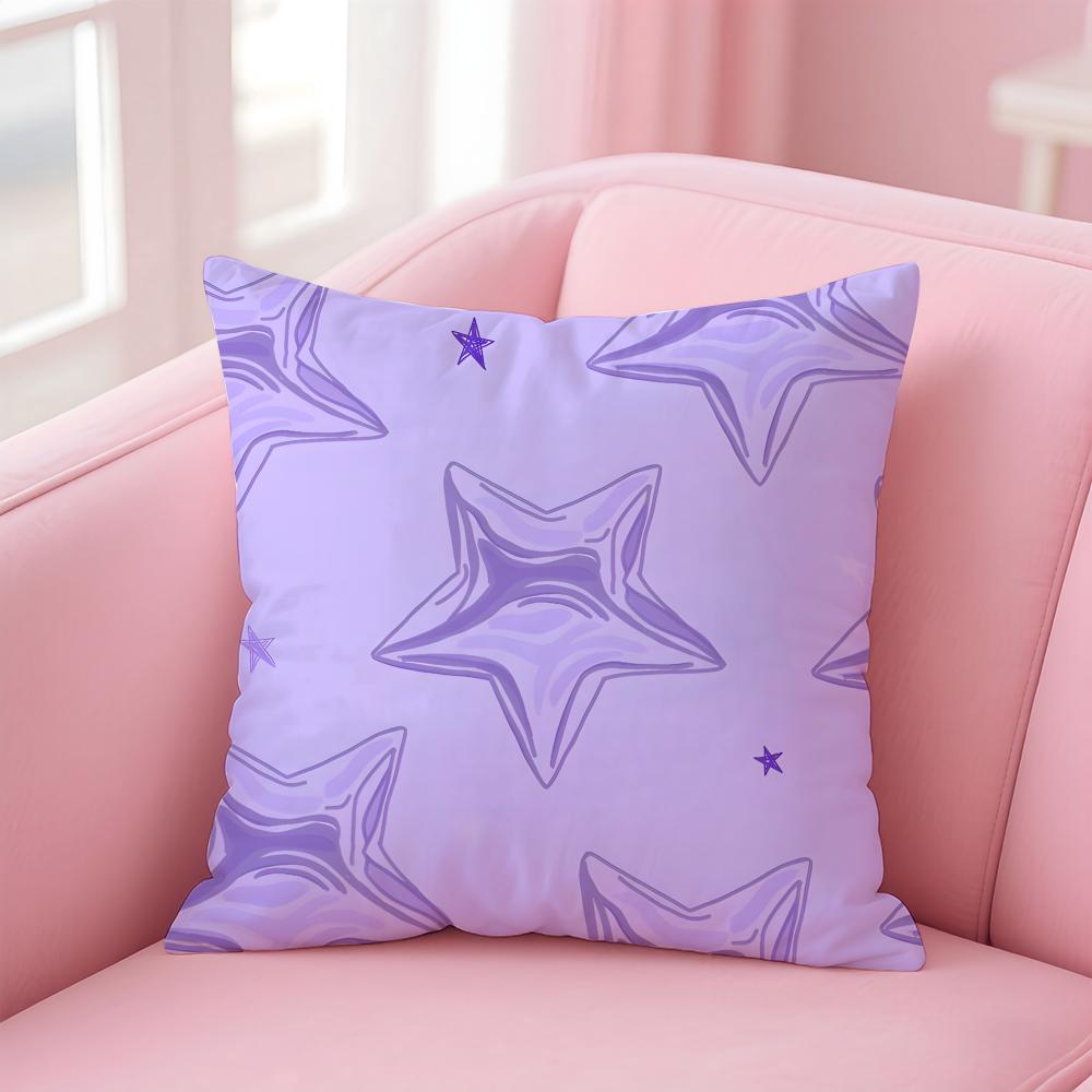 Mystical Elegant Purple themed artistic prints Cushion Cover Pillowcase Short Plush Invisible zipper Room Sofa Cushion Cover